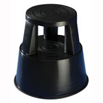 Steighilfen Rollhocker Kunststoff, schwarz, integrierter Gummistandring,