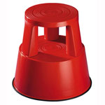Steighilfen Rollhocker Kunststoff, rot, integrierter Gummistandring,