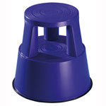 Steighilfen Rollhocker Kunststoff, blau, integrierter Gummistandring,