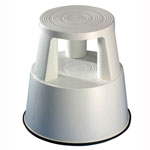 Steighilfen Rollhocker Kunststoff, lichtgrau, integrierter Gummistandring,