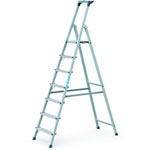 Leitern Stufen - Stehleitern, einseitig begehbar ZARGES Z 200, Holme abriebfest eloxiert, groß, geriffelte Standplattform,