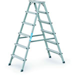 Leitern Stufen - Stehleitern, beidseitig begehbar ZARGES Z 200, Holme abriebfest eloxiert,