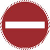 Bodenmarkierung mit Antirutschbelag - Durchgang verboten (rund, rot)