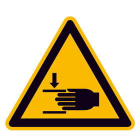 Panneaux de danger Danger d'ecrasement des doigts