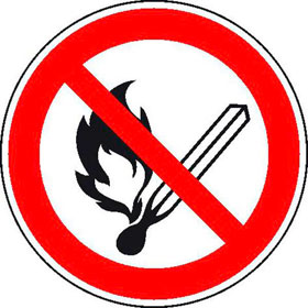 Panneaux d'interdiction Flamme nue interdite et dfense de fumer