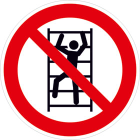 Panneaux d'interdiction Interdiction de grimper sur les tagres