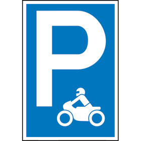 Panneau de stationnement Symbole: P - moto (symbole)