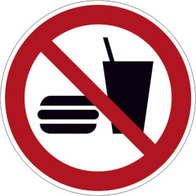 Panneau d'interdiction Interdiction de manger et de boire