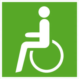 Symbole de sauvetage / photoluminescent Chemin de fuite - sortie de secours pour chaise roulante  gauche