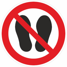 Panneaux d'interdiction Interdiction de poser les pieds