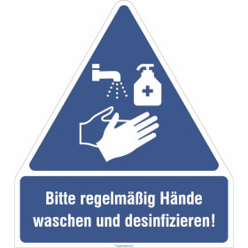 Gebots-Kombischild Bitte regelmig Hndewaschen und desinfizieren!