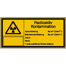 Panneau de danger combin / protection contre les radiations Radioactif contamination E 100
