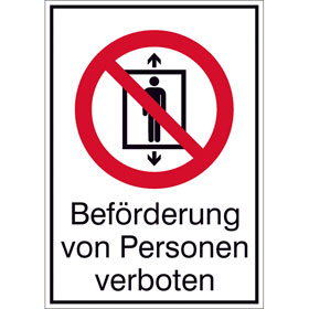 Panneau d'interdiction combin Interdiction de transporter des personnes
