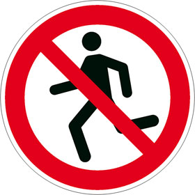 Panneau d'interdiction Ne pas courrir