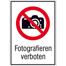 Panneau d'interdiction combin Interdiction de faire des photos
