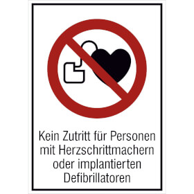 Panneau d'interdiction combin Accs interdit pour personnes avec stimulateurs cardiaques ou