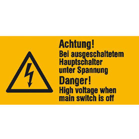Signalisation de danger Sous tension mme quand l'interrupteur principal est dsactiv