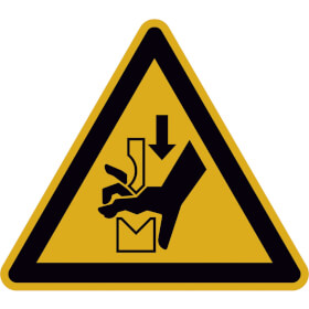Panneau de danger Warning: Hand crushing between press brake tool