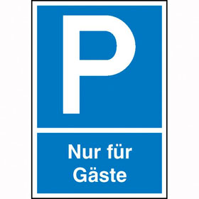 Signalisation de parking Symbole: P, texte: seulement pour les visiteurs