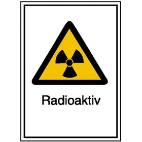 Panneau de danger combin / protection contre les radiations Radioactif
