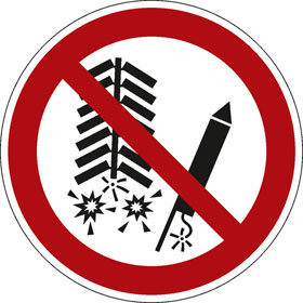 Verbotsschild Feuerwerk znden verboten