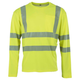 Asatex Prevent Premium Warnschutzshirt gelb Langarmshirt mit fluoreszierenden Farben und UV-Schutz