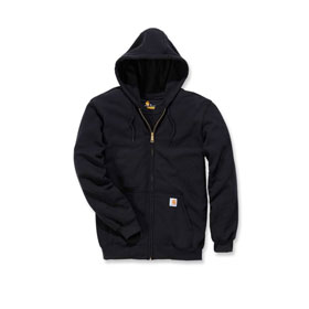 Carhartt Hooded Zip Front Sweatshirt Kapuzenjacke schwarz mit Kapuze, Vordertasche, elastische Bndchen