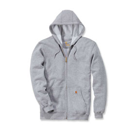 Carhartt Hooded Zip Front Sweatshirt Kapuzenjacke grau mit Kapuze, Vordertasche, elastische Bndchen