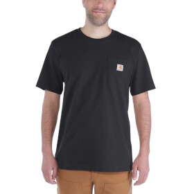 Carhartt Herren Workwear Pocket Shirt, schwarz Relaxed Fit und Brusttasche, kurzarm