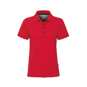 Hakro Damen Poloshirt Cotton-Tec rot pflegeleicht und aus temperaturregulierenden Funktionsfasern