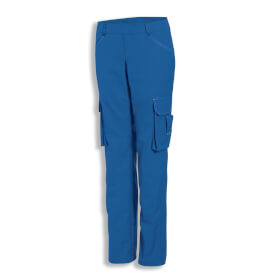 uvex perfect Damenhose kornblau mit teilelastischen Bund und zwei Seiten- und Zollstocktaschen