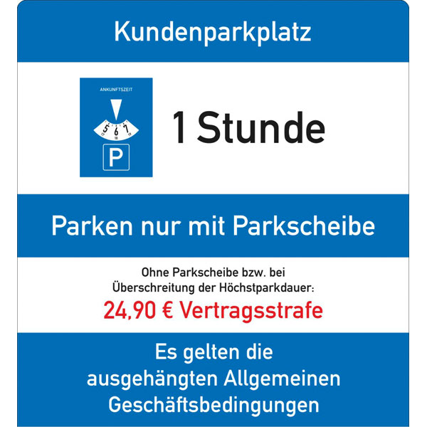 fair parken Hinweistafel, rot HartPVC 0,4 mm weiß, Ecken rund (r=11 mm), ohne Bohrung