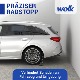 Parkplatzbegrenzung aus Recylinggummi mit weißen Reflexstreifen und integriertem Tragegriff