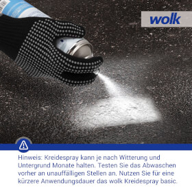 wolk Kreidespray fr temporre Markierungen, pflanzenvertrglich und wasserlslich