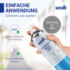 12x wolk Kreidespray basic für temporäre Markierungen, pflanzenverträglich und wasserlöslich