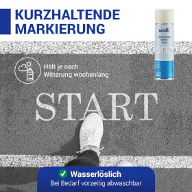12x wolk Kreidespray basic für temporäre Markierungen, pflanzenverträglich und wasserlöslich