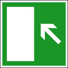 Rettungsschild Rettungsweg links Treppe aufwärts / rechts Treppe abwärts