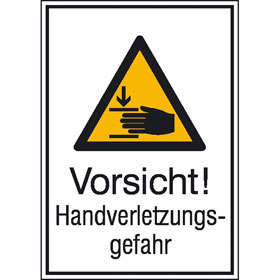 Warn - Kombischild Vorsicht! Handverletzungsgefahr