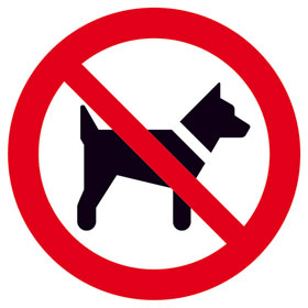 Verbotsschild Mitfhren von Hunden (Tieren) verboten