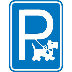 Hinweisschild - Gewerbe und Privat Hundeparkplatz (Symbolschild)