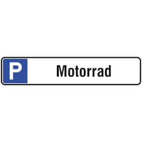 Parkplatzschild Symbol: P, Text:  Motorrad