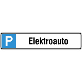 Parkplatzschild Symbol: P, Text:  Elektroauto