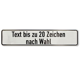 Parkplatzschild mit max. 20 Zeichen Text nach Wahl