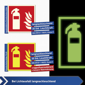 Brandschutzschild PLUS - Fahne - langnachleuchtend + tagesfluoreszierend Lschschlauch