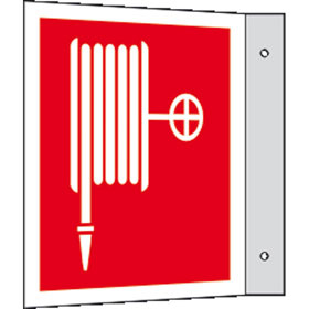 Brandschutzschild - Fahne  -  langnachleuchtend Löschschlauch