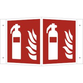 Brandschutzschild als Winkelschild Feuerlöscher
