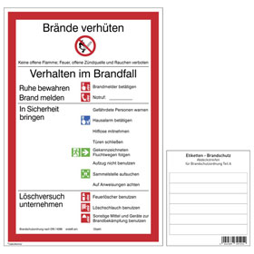 Aushang - Brandschutz Brandschutzordnung Teil A,  mit Sicherheitszeichen nach DIN EN ISO 7010