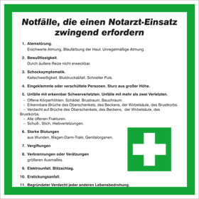 Aushang Notarzt - Einsatz