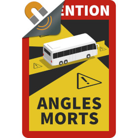 Hinweisschild ATTENTION ANGLES MORTS Bus - 3er Set