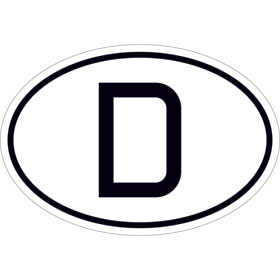 Hinweisschild für Kraftfahrzeuge Internationales Kennzeichen für Deutschland, D